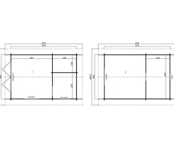 Lasita Maja Gartenhäuser & Gerätehäuser > Blockbohlenhaus Caroline 2.3, ca. B675/H330,6/T489,9 cm