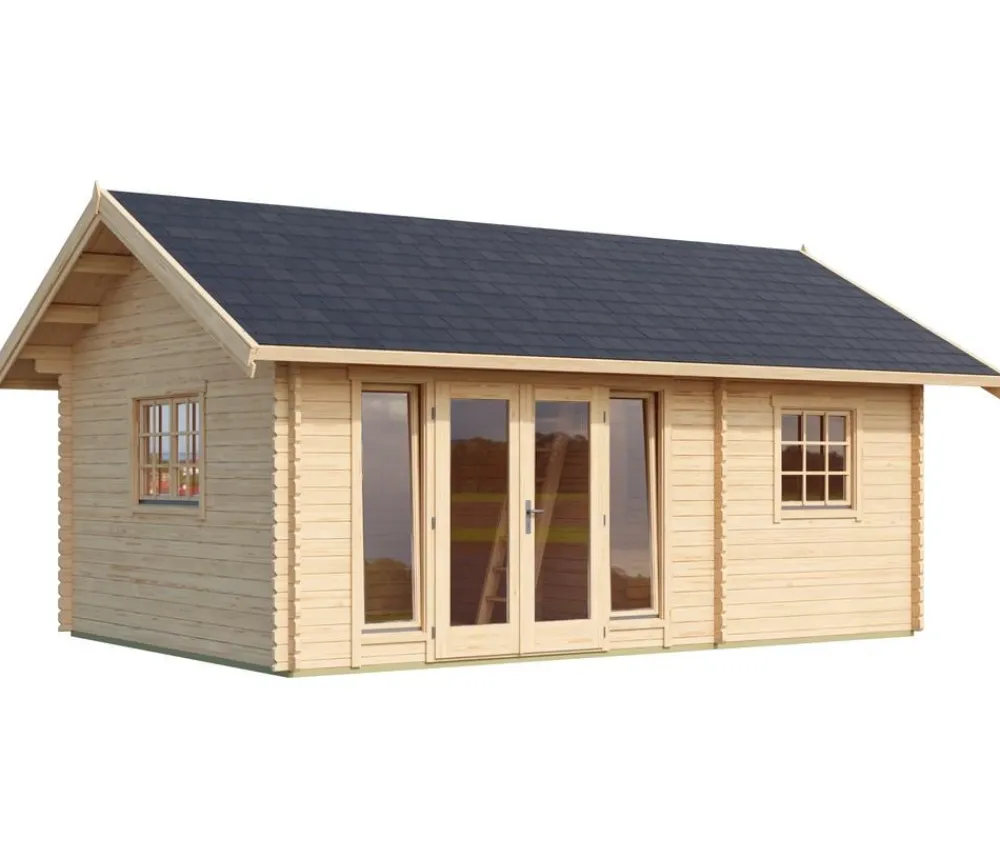 Lasita Maja Blockbohlenhaus Caroline 2.1, ca. B675/H330,6/T489,9 cm Natur Hot
