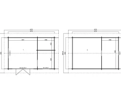 Lasita Maja Blockbohlenhaus Caroline 2.1, ca. B675/H330,6/T489,9 cm Natur Hot