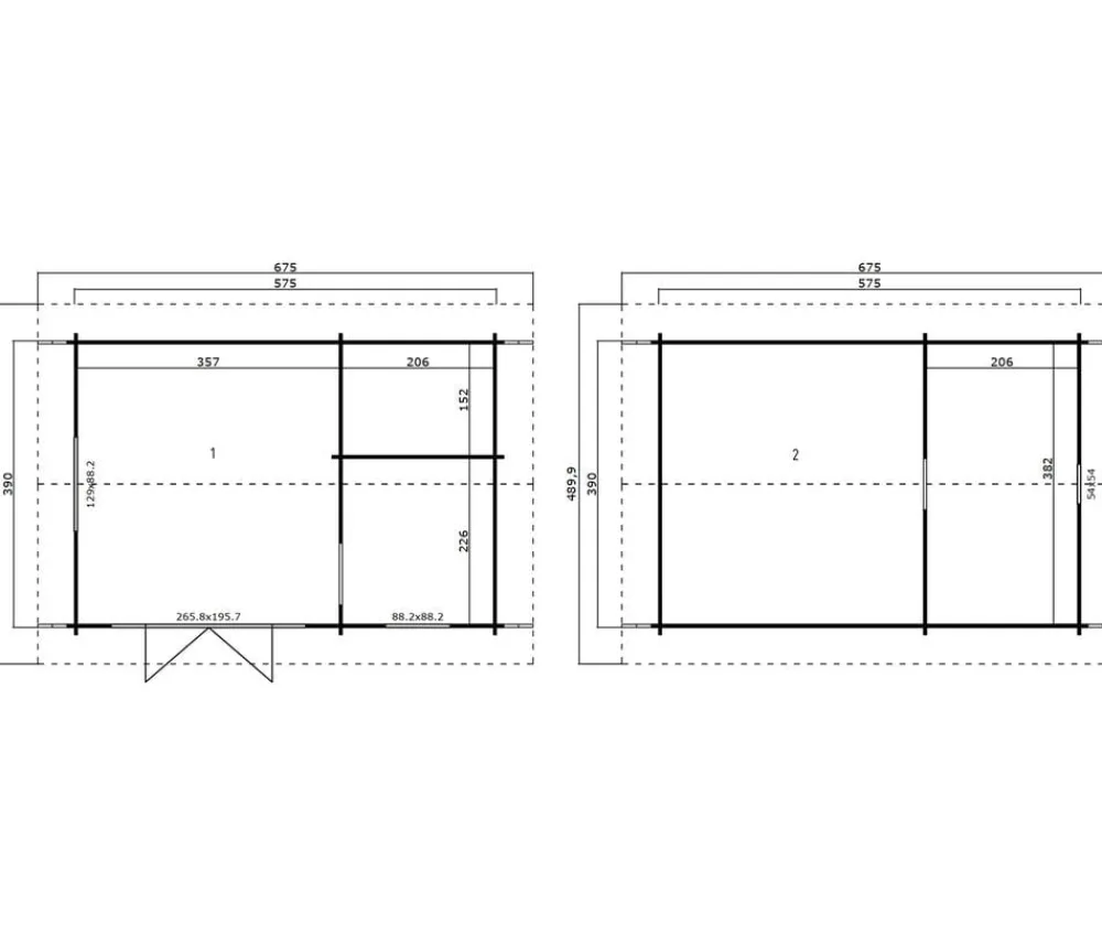 Lasita Maja Blockbohlenhaus Caroline 2.1, ca. B675/H330,6/T489,9 cm Natur Hot