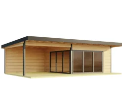 Lasita Maja Blockbohlenhaus Domeo 10, ca. B890/H258,4/T590 cm Discount