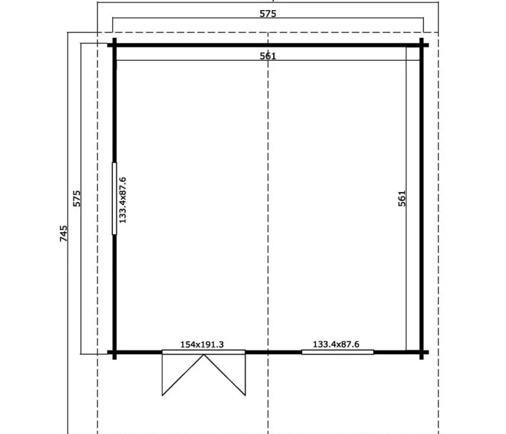 Lasita Maja Blockbohlenhaus Zanzibar, ca. B635/H306/T745 cm Natur Discount