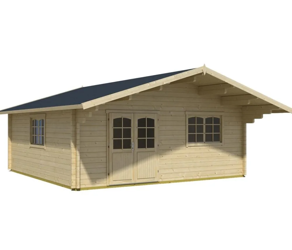 Lasita Maja Blockbohlenhaus Zanzibar, ca. B635/H306/T745 cm Natur Discount