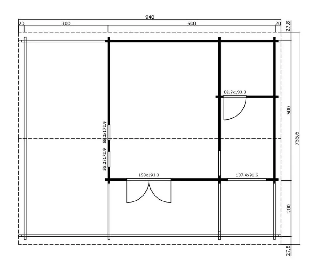 Lasita Maja Ferienhaus Blue Nile, ca. B940/H333,2/T756 cm Natur Outlet
