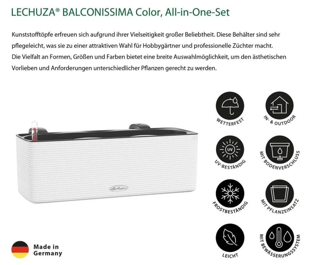 LECHUZA® Lechuza Pflanzgefäße & Töpfe > BALCONISSIMA Color, All-in-One-Set, ca. B40/H14/T14 cm