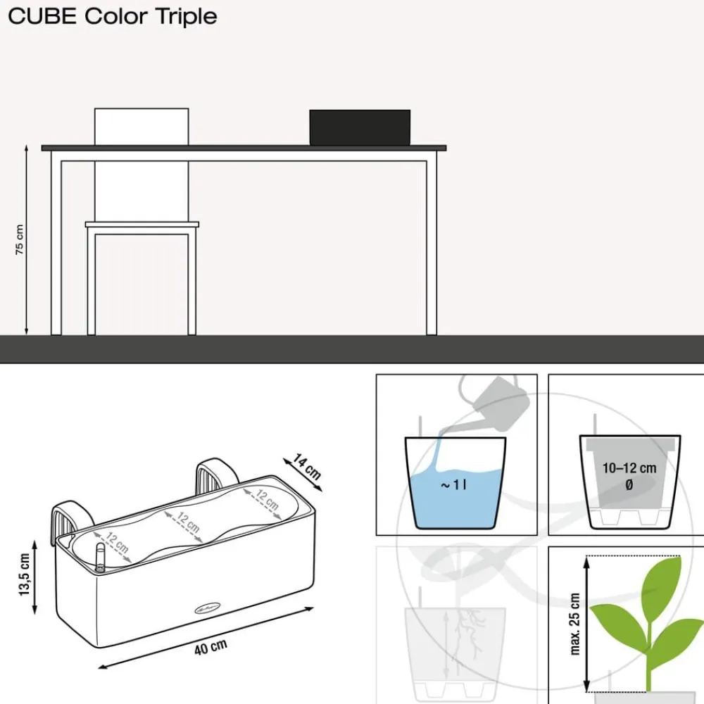 LECHUZA® Lechuza Pflanzgefäße & Töpfe > BALCONISSIMA Color, All-in-One-Set, ca. B40/H14/T14 cm