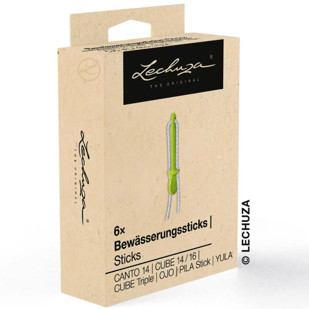 LECHUZA® Lechuza Pflanzgefäße & Töpfe|Mehr Blumentopfzubehör - Bewässerungs-Stick, 6er-Set Hellgrün