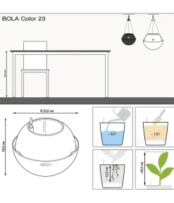 LECHUZA® Lechuza Pflanzgefäße & Töpfe|Blumenampeln & -Schalen > BOLA Color, All-in-One Set