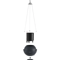 LECHUZA® Lechuza Pflanzgefäße & Töpfe|Blumenampeln & -Schalen - BOLA Color, All-in-One Set Dunkelgrau