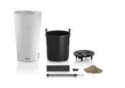 LECHUZA® Lechuza Tischgefäße|Lechuza Pflanzgefäße & Töpfe - CILINDRO Color, All-in-One Set Weiß