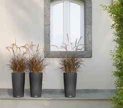 LECHUZA® Lechuza Pflanzgefäße & Töpfe|Blumentöpfe & Übertöpfe - Cilindro Cottage Pflanzgefäß, rund Dunkelgrau