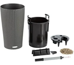 LECHUZA® Lechuza Pflanzgefäße & Töpfe|Blumentöpfe & Übertöpfe - Cilindro Cottage Pflanzgefäß, rund Dunkelgrau