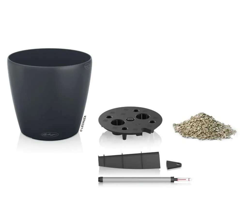 LECHUZA® CLASSICO Color, All-in-One-Set Dunkelgrau