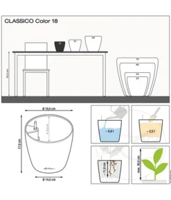 LECHUZA® CLASSICO Color, All-in-One-Set Dunkelgrau