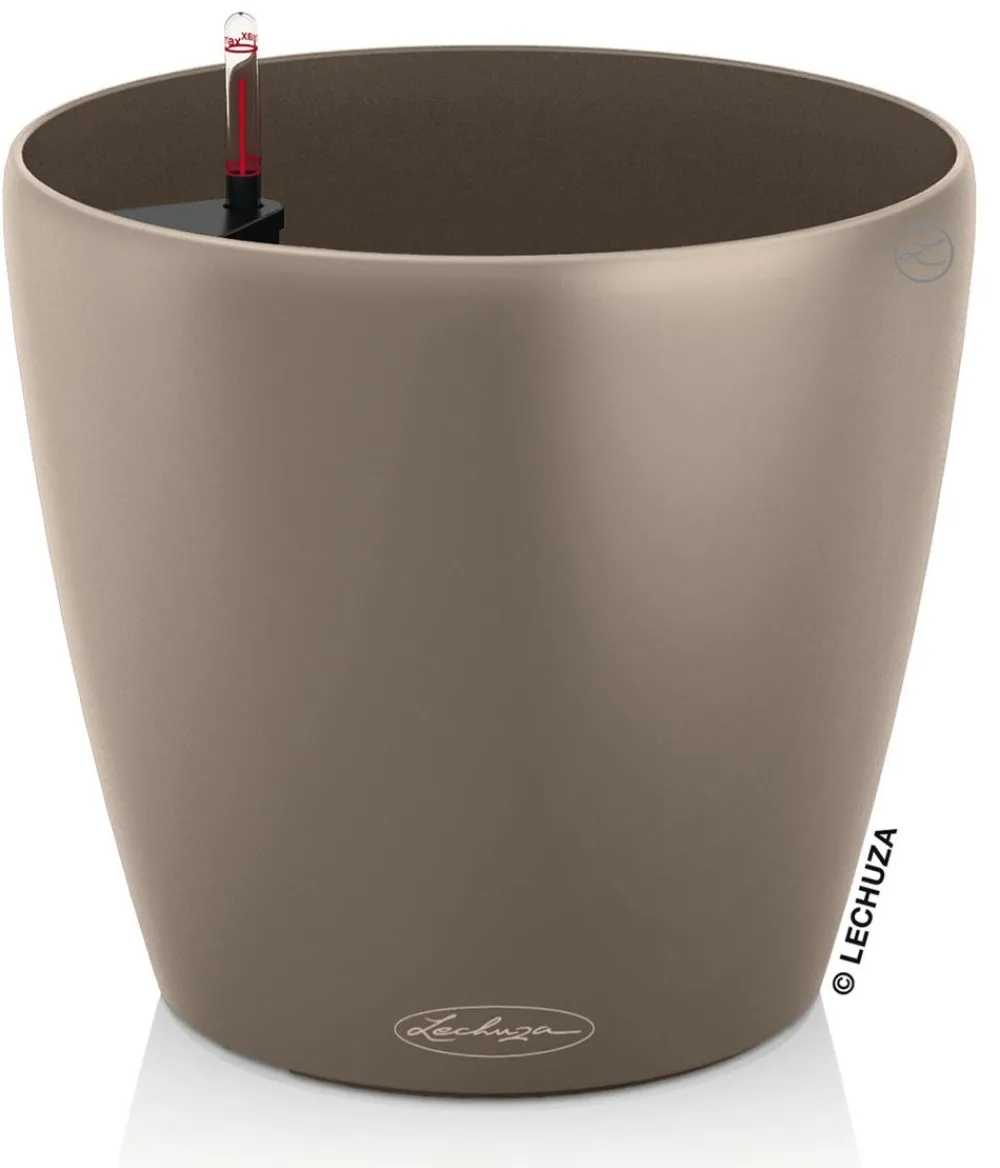 LECHUZA® Lechuza Pflanzgefäße & Töpfe|Blumentöpfe & Übertöpfe - CLASSICO Color, All-in-One-Set Taupe