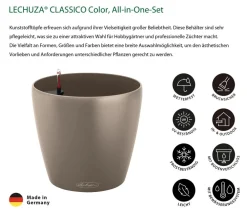 LECHUZA® Lechuza Pflanzgefäße & Töpfe|Blumentöpfe & Übertöpfe - CLASSICO Color, All-in-One-Set Taupe
