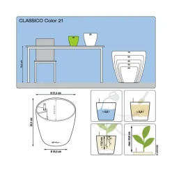 LECHUZA® Lechuza Pflanzgefäße & Töpfe|Blumentöpfe & Übertöpfe - CLASSICO Color, All-in-One-Set Braun