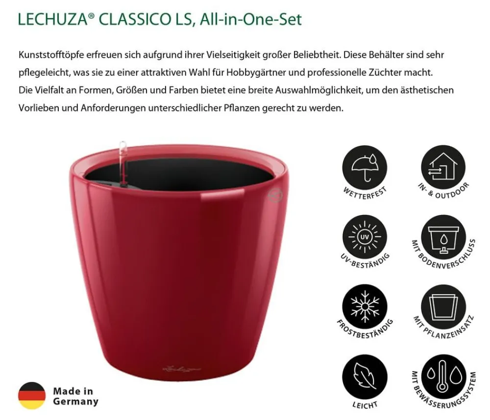 LECHUZA® Lechuza Pflanzgefäße & Töpfe|Lechuza Tischgefäße > CLASSICO LS, All-in-One-Set