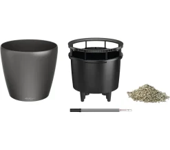 LECHUZA® CLASSICO LS, All-in-One-Set Dunkelgrau New
