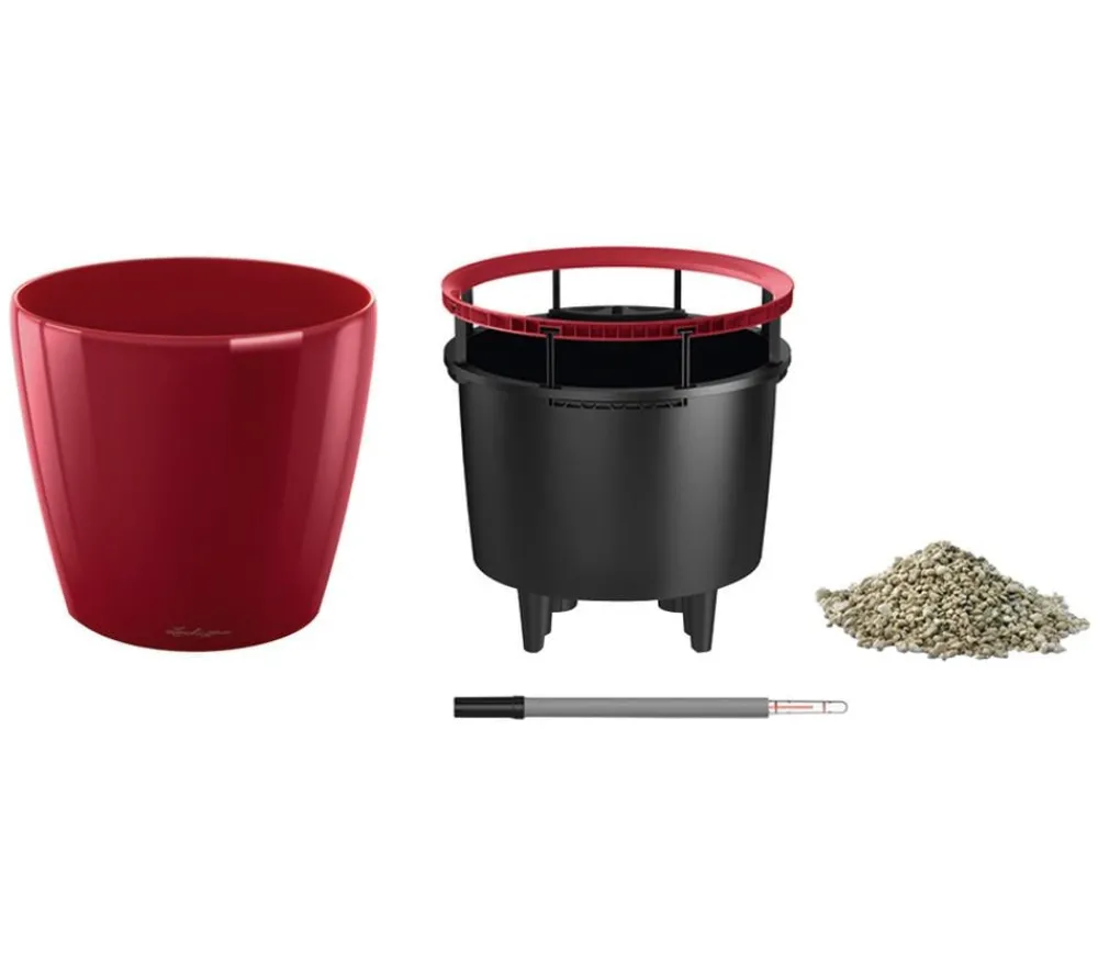 LECHUZA® Lechuza Pflanzgefäße & Töpfe|Lechuza Tischgefäße - CLASSICO LS, All-in-One-Set Dunkelrot