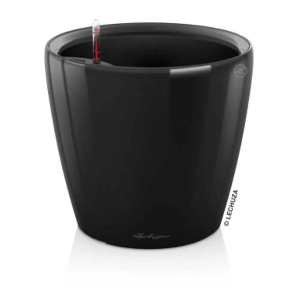 LECHUZA® Lechuza Pflanzgefäße & Töpfe|Lechuza Tischgefäße - CLASSICO LS, All-in-One-Set Schwarz