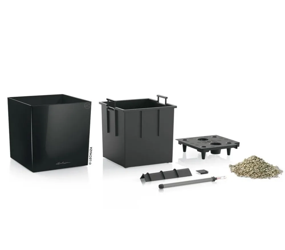 LECHUZA® CUBE, All-in-One Set Schwarz