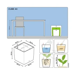 LECHUZA® CUBE, All-in-One Set Schwarz