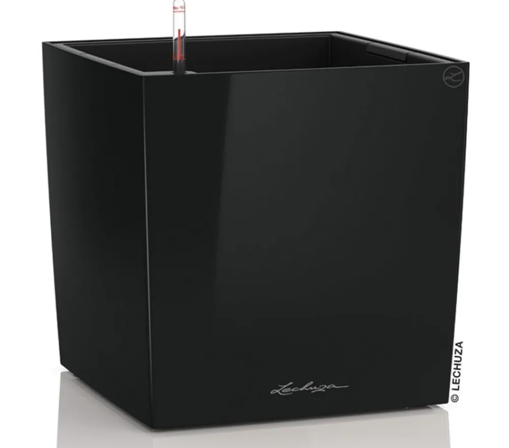 LECHUZA® CUBE, All-in-One Set Schwarz Hot