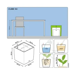 LECHUZA® CUBE, All-in-One Set Schwarz Hot