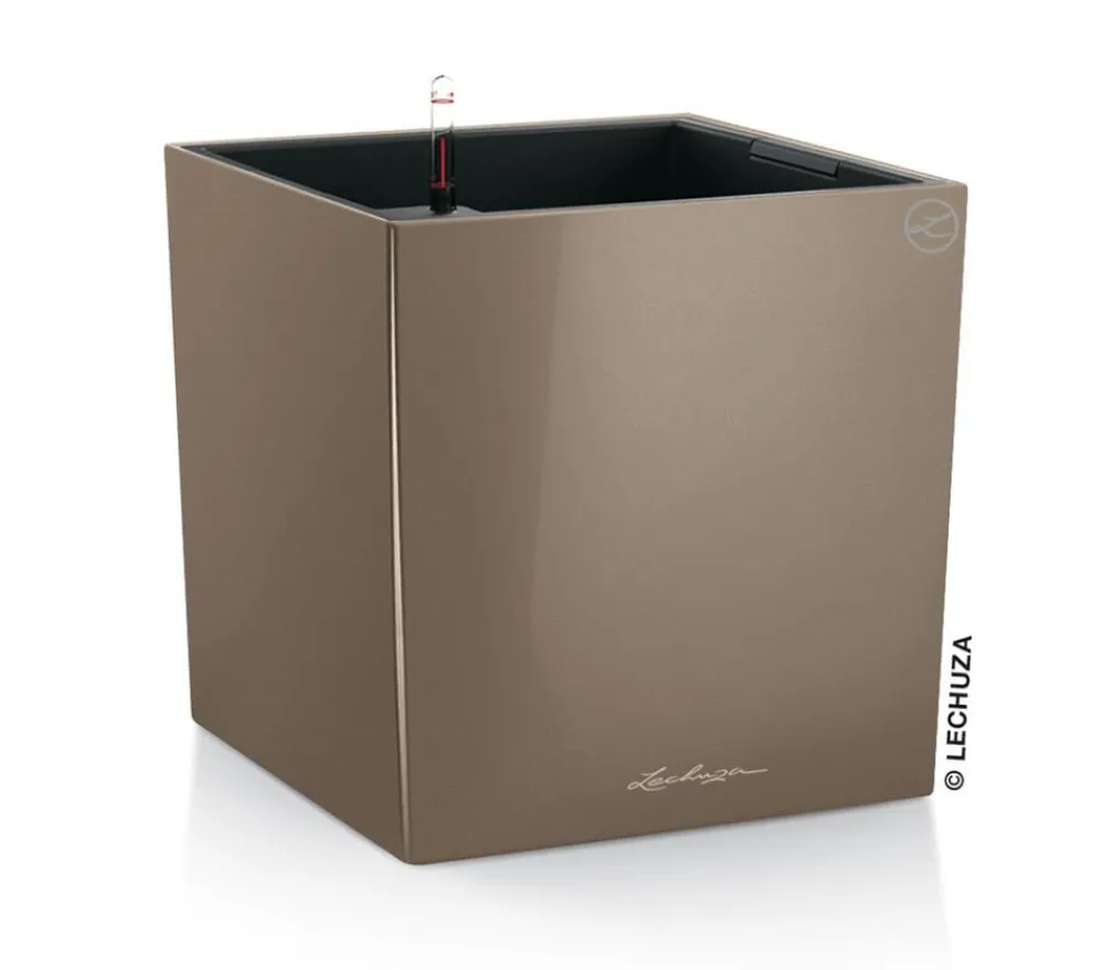 LECHUZA® CUBE, All-in-One Set Taupe Best