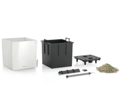 LECHUZA® Lechuza Tischgefäße|Lechuza Pflanzgefäße & Töpfe - CUBE, All-in-One Set Weiß