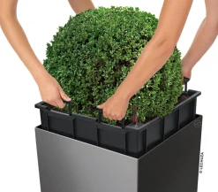 LECHUZA® Lechuza Tischgefäße|Lechuza Pflanzgefäße & Töpfe - CUBE, All-in-One Set Dunkelgrau