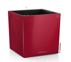 LECHUZA® Lechuza Tischgefäße|Lechuza Pflanzgefäße & Töpfe - CUBE, All-in-One Set Dunkelrot