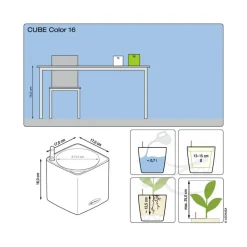 LECHUZA® CUBE Color, All-in-One Set Weiß Outlet