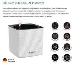 LECHUZA® Lechuza Tischgefäße|Lechuza Pflanzgefäße & Töpfe - CUBE Color, All-in-One Set Weiß