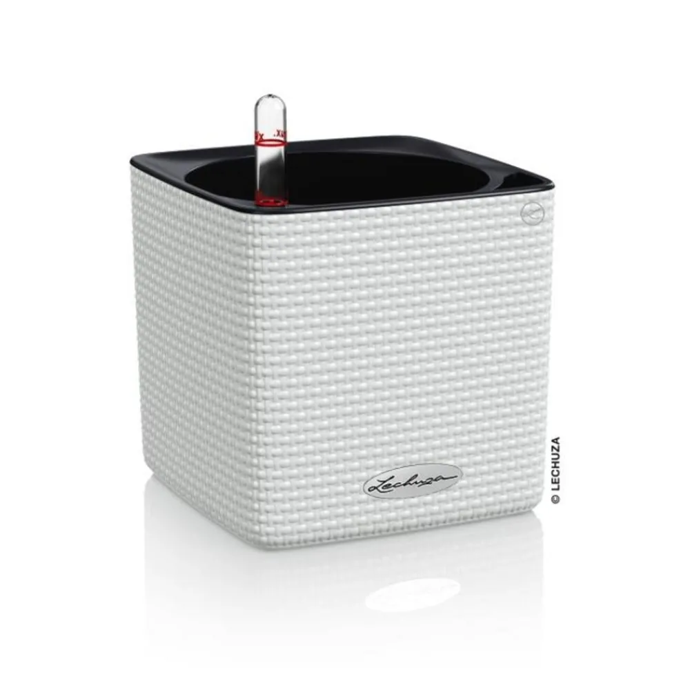 LECHUZA® Lechuza Tischgefäße|Lechuza Pflanzgefäße & Töpfe - CUBE Color, All-in-One Set Weiß