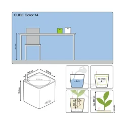 LECHUZA® Lechuza Tischgefäße|Lechuza Pflanzgefäße & Töpfe - CUBE Color, All-in-One Set Weiß