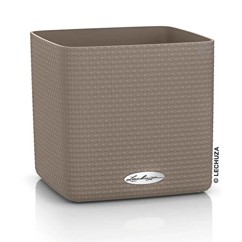 LECHUZA® Lechuza Tischgefäße|Lechuza Pflanzgefäße & Töpfe - CUBE Color, All-in-One Set Hellbraun