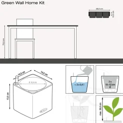 LECHUZA® Lechuza Pflanzgefäße & Töpfe > CUBE Color Green Wall Home Kit, ca. B48/H14/T15 cm