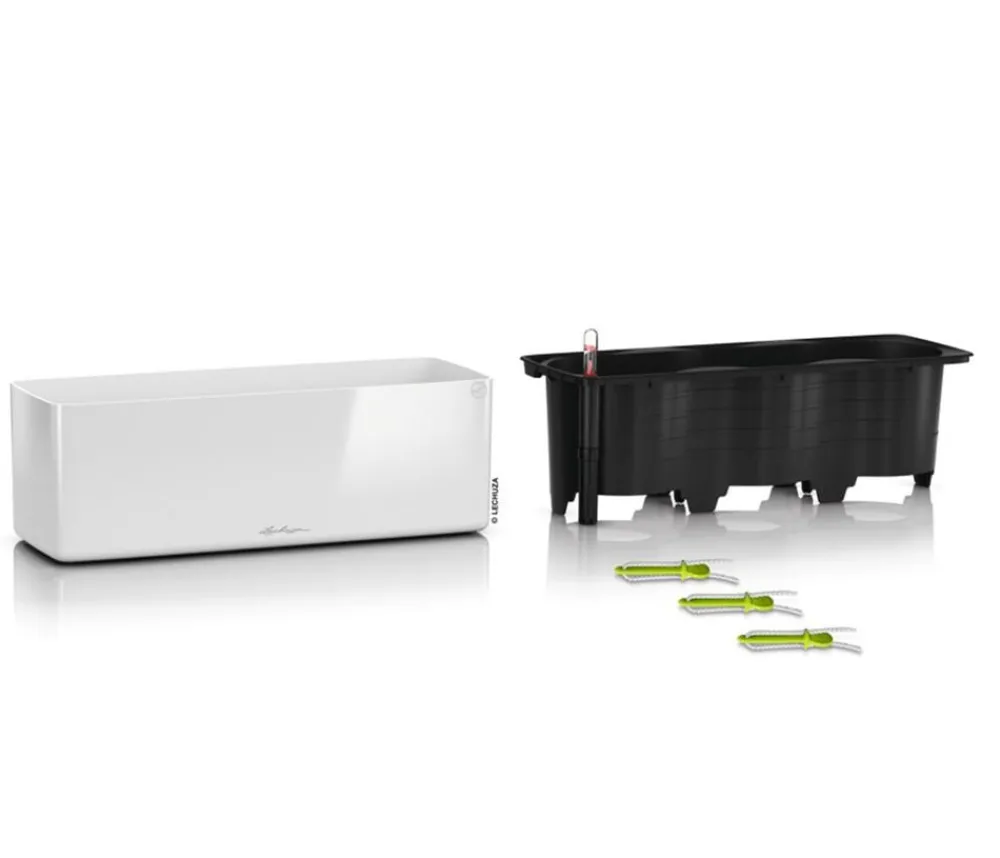LECHUZA® CUBE Glossy Triple, All-in-One Set, 40 cm Weiß Online