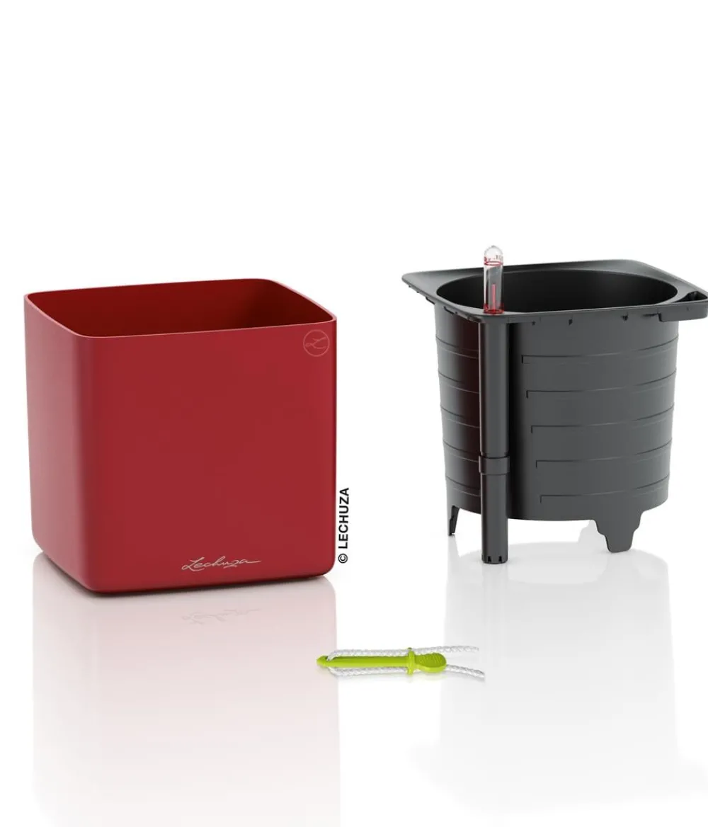 LECHUZA® Lechuza Tischgefäße|Lechuza Pflanzgefäße & Töpfe > CUBE Premium, All-in-One Set, matt