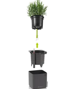 LECHUZA® Lechuza Tischgefäße|Lechuza Pflanzgefäße & Töpfe > CUBE Premium, All-in-One Set, matt