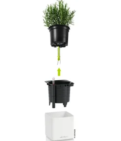 LECHUZA® CUBE Premium, All-in-One Set, matt Weiß Sale