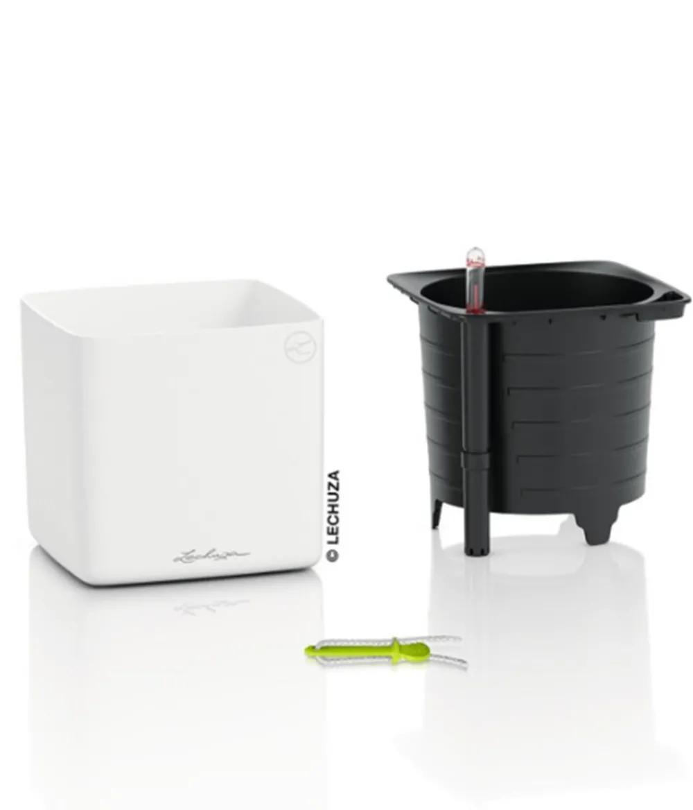 LECHUZA® CUBE Premium, All-in-One Set, matt Weiß Sale