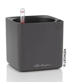 LECHUZA® CUBE Premium, All-in-One Set, matt Dunkelgrau Clearance