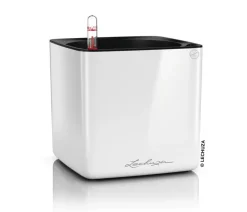 LECHUZA® CUBE Premium, All-in-One Set, hochglanz Weiß New