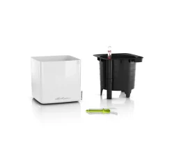 LECHUZA® CUBE Premium, All-in-One Set, hochglanz Weiß Best