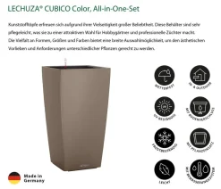 LECHUZA® CUBICO Color, All-in-One-Set Hellbraun Outlet