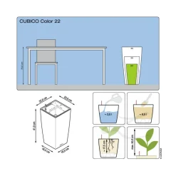 LECHUZA® CUBICO Color, All-in-One-Set Weiß Sale