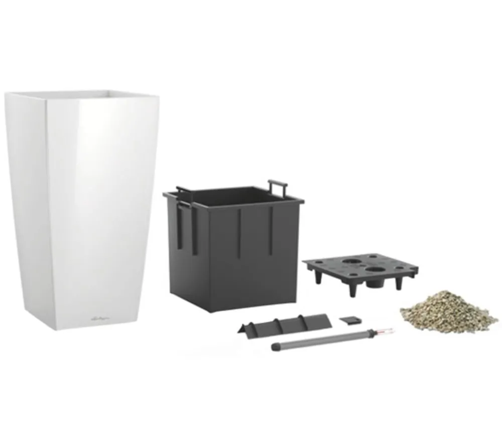LECHUZA® CUBICO Premium, All-in-One-Set Weiß Hot